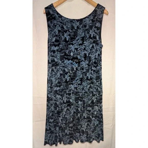 Chico's Travelers Acetate Lady on Vacation Novelty Print Knee Length Dress 3/XL‎ - Picture 4 of 5